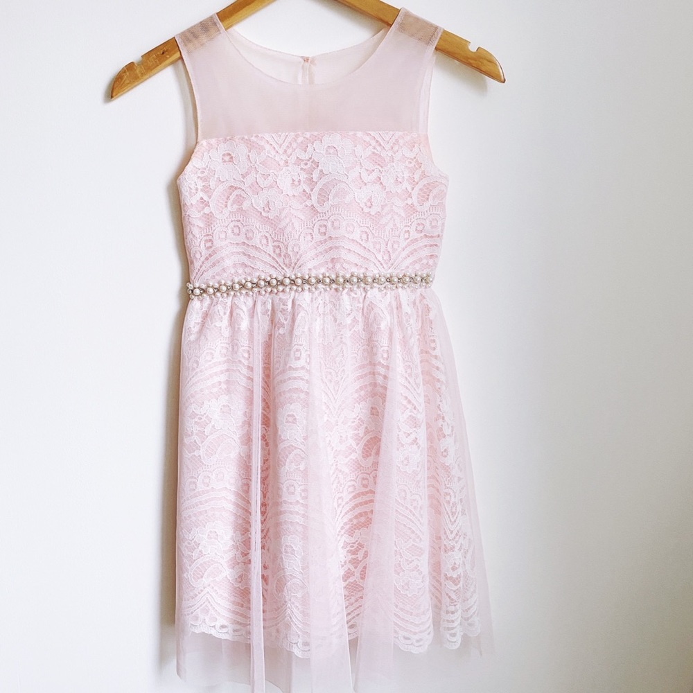Big Girls Embellished Lace Dress Size 10